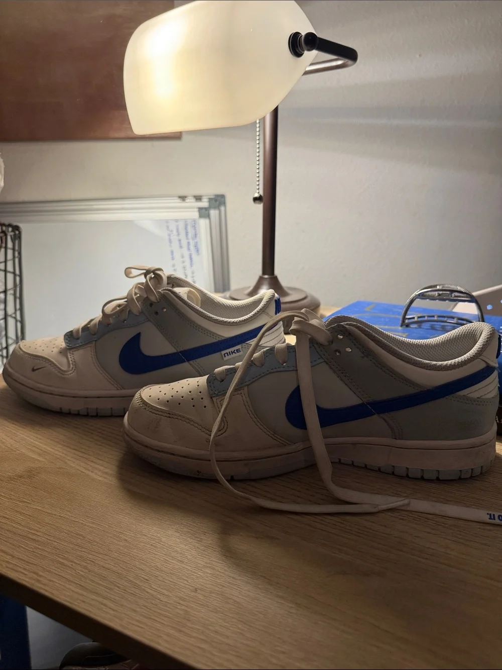 Nike Cream and Blue Low-Top Sneakers